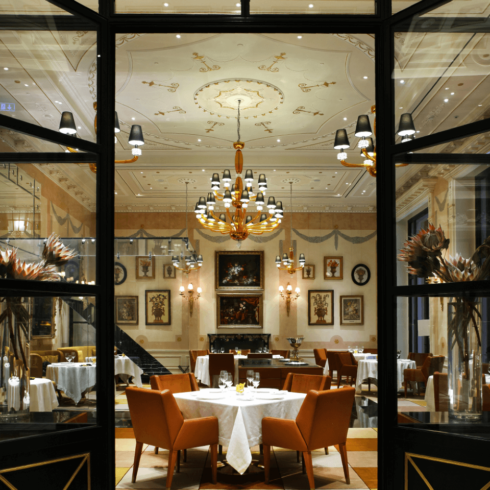 a view from front door of the restaurant at