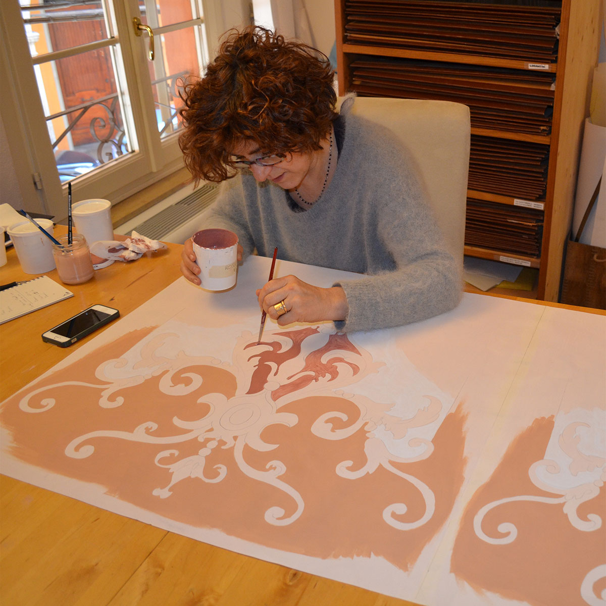 Giliana Gavioli at work in her studio